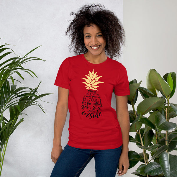 "Stand Tall With Your Crown" Short-Sleeve Unisex T-Shirt-T Shirts-TAU TRENDY TEES-Red-S-Wear-N-Share Apparel