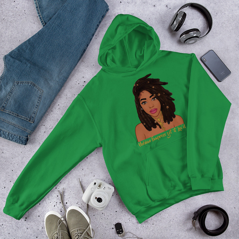 "Nubian Empress"Unisex Hoodie-Hoodies-TAU TRENDY TEES-Irish Green-S-Wear-N-Share Apparel