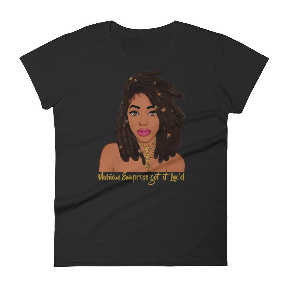 "Nubian Empress" Women's short sleeve t-shirt-T Shirts-TAU TRENDY TEES-Black-S-Wear-N-Share Apparel
