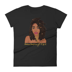 "Nubian Empress" Women's short sleeve t-shirt-T Shirts-TAU TRENDY TEES-Black-S-Wear-N-Share Apparel