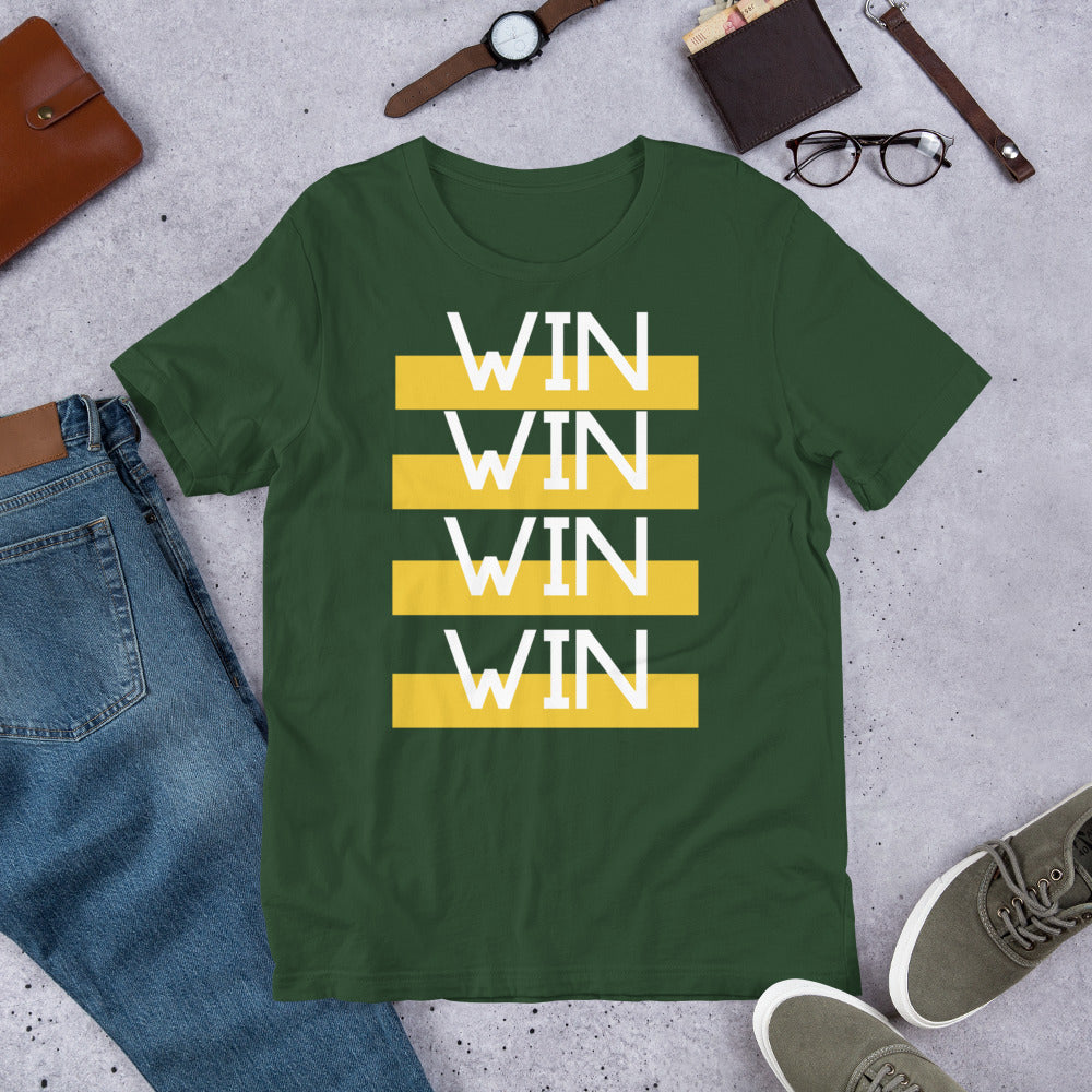 "WIN WIN WIN WIN" Short-Sleeve Unisex T-Shirt-T Shirts-TAU TRENDY TEES-Forest-S-Wear-N-Share Apparel