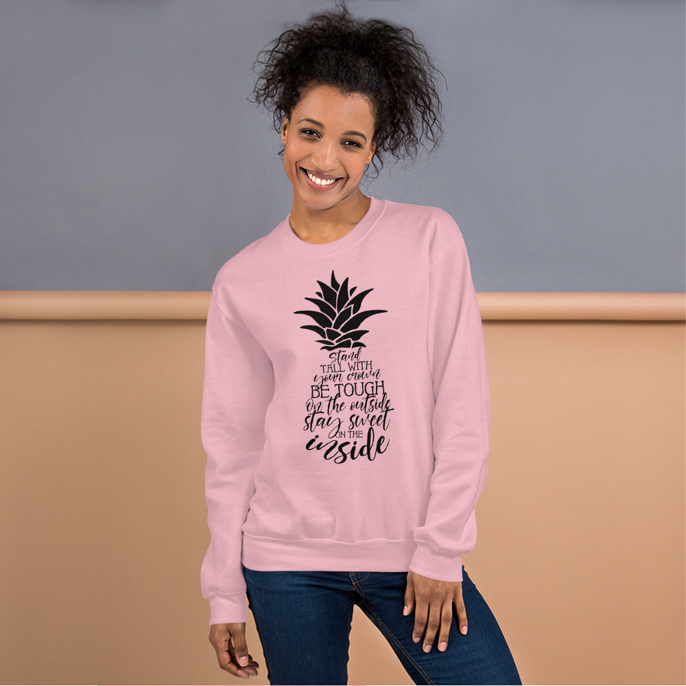 "Stand Tall With Your Crown" Unisex Sweatshirt-Sweatshirts-TAU TRENDY TEES-Light Pink-S-Wear-N-Share Apparel