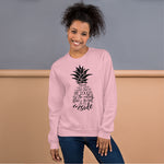 "Stand Tall With Your Crown" Unisex Sweatshirt-Sweatshirts-TAU TRENDY TEES-Light Pink-S-Wear-N-Share Apparel