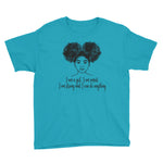 "I Am A Girl" Kids Short Sleeve T-Shirt-Kids-TAU TRENDY TEES-Caribbean Blue-XS-Wear-N-Share Apparel
