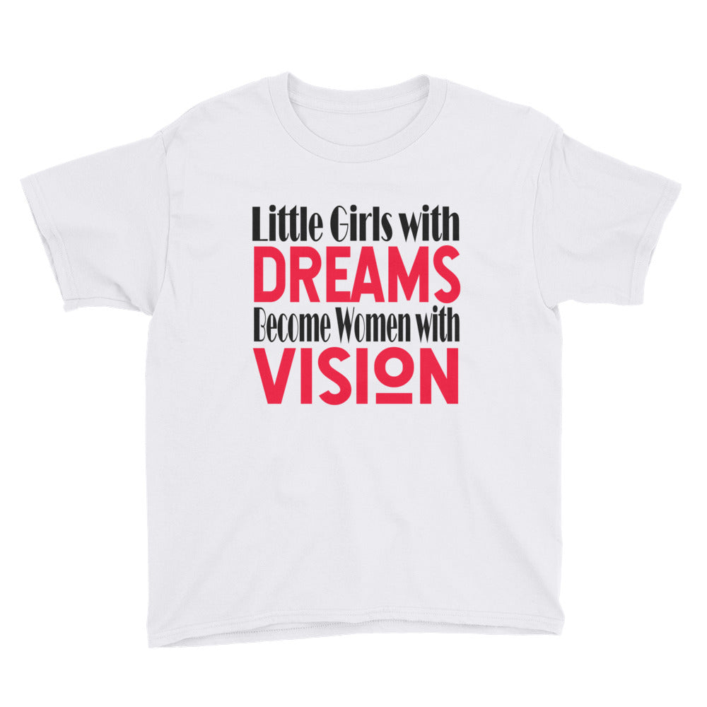 "Little Girls With Dreams" Kids Short Sleeve T-Shirt-Kids-TAU TRENDY TEES-White-XS-Wear-N-Share Apparel