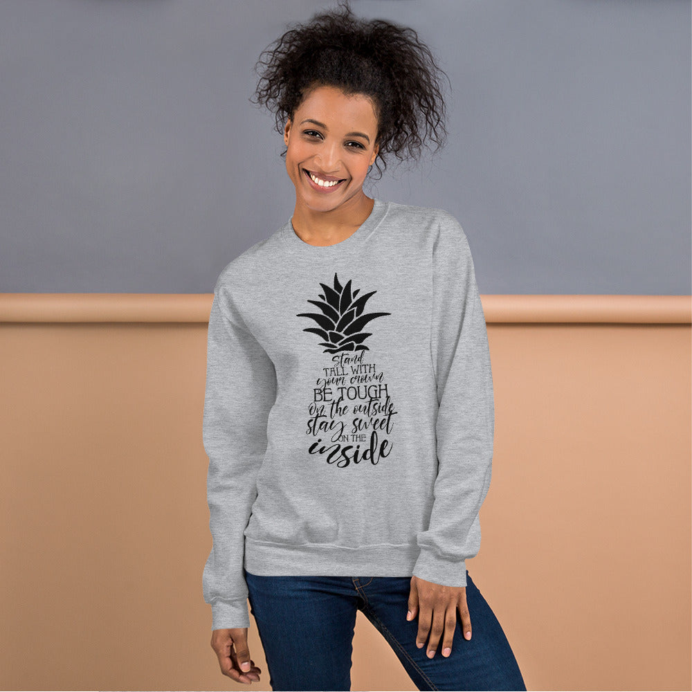 "Stand Tall With Your Crown" Unisex Sweatshirt-Sweatshirts-TAU TRENDY TEES-Sport Grey-S-Wear-N-Share Apparel