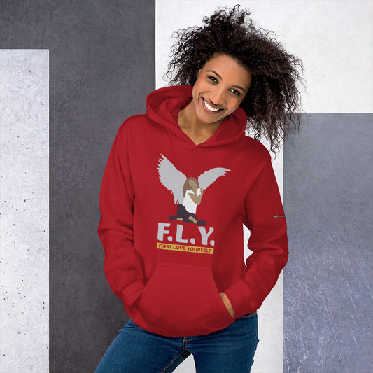 "F.L.Y." (First Love Yourself) Unisex Hoodie-Hoodies-TAU TRENDY TEES-Red-S-Wear-N-Share Apparel
