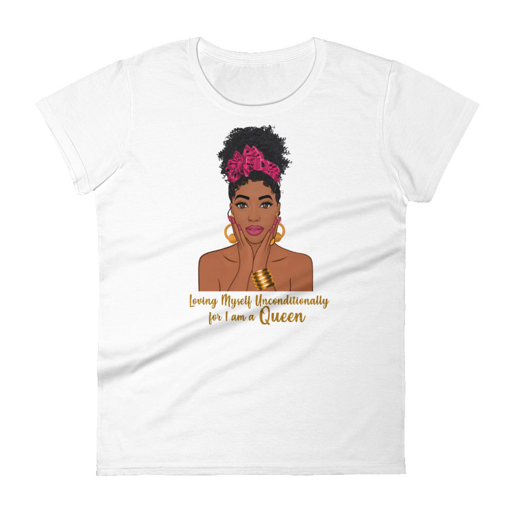 "Loving Myself Unconditionally" Women's short sleeve t-shirt-T Shirts-TAU TRENDY TEES-Wear-N-Share Apparel