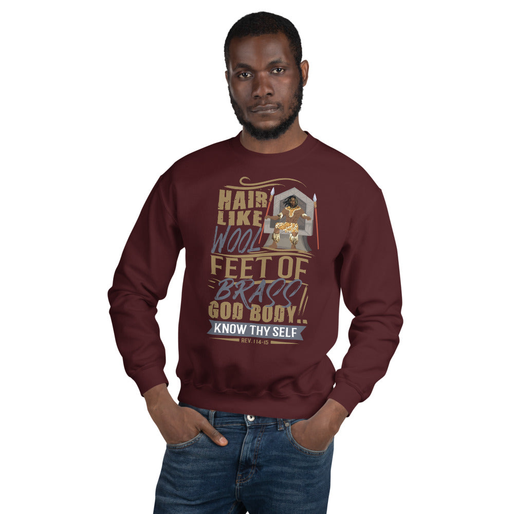 "Feet of Brass" Unisex Sweatshirt-Sweatshirts-TAU TRENDY TEES-Maroon-S-Wear-N-Share Apparel