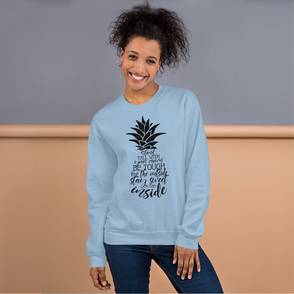 "Stand Tall With Your Crown" Unisex Sweatshirt-Sweatshirts-TAU TRENDY TEES-Light Blue-S-Wear-N-Share Apparel