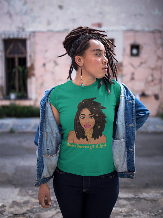 "Nubian Empress" Women's short sleeve t-shirt-T Shirts-TAU TRENDY TEES-Kelly Green-S-Wear-N-Share Apparel