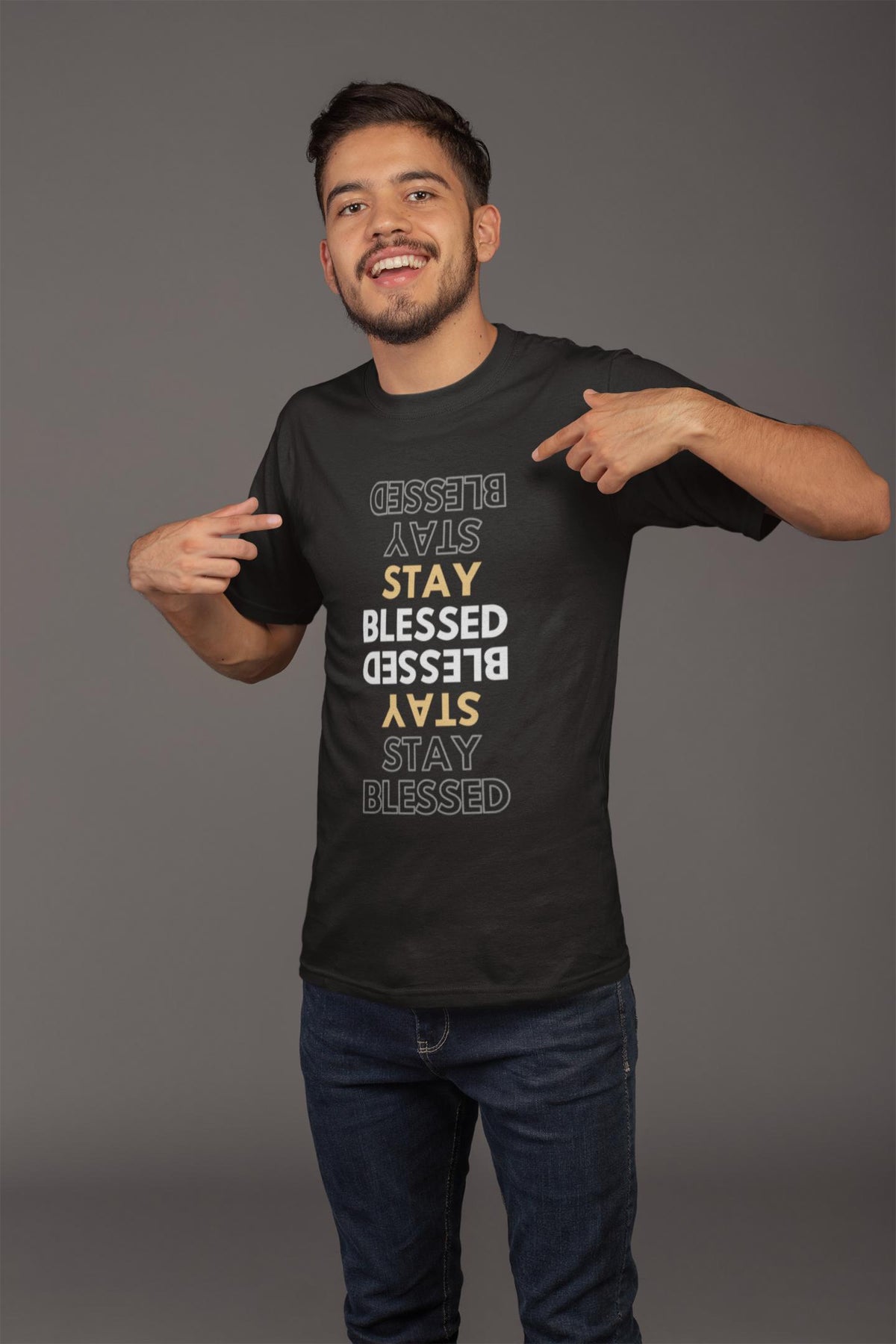 "STAY BLESSED" Short-Sleeve Unisex T-Shirt-T Shirts-TAU TRENDY TEES-Black-XS-Wear-N-Share Apparel