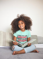 "Little Girls With Dreams" Kids Short Sleeve T-Shirt-Kids-TAU TRENDY TEES-Teal Ice-S-Wear-N-Share Apparel