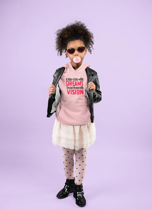 "Little Girls With Dreams" Hoodies-Kids-TAU TRENDY TEES-Baby Pink-XS-Wear-N-Share Apparel