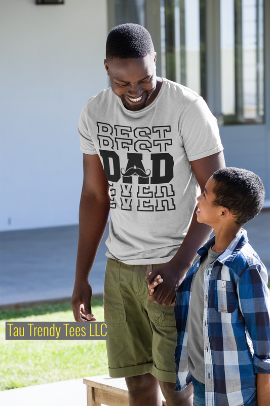 "Best Best Dad Ever Ever" Short-Sleeve Unisex T-Shirt-T Shirts-TAU TRENDY TEES LLC-Small-Athletic Heather-Wear-N-Share Apparel