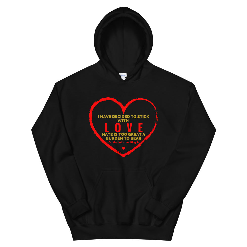 "MLK LOVE" Unisex Hoodie-Hoodies-TAU TRENDY TEES-Black-M-Wear-N-Share Apparel