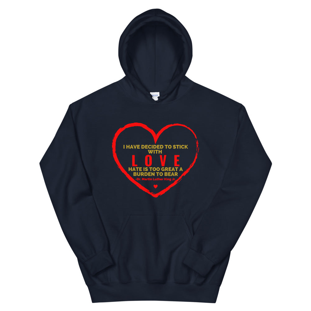 "MLK LOVE" Unisex Hoodie-Hoodies-TAU TRENDY TEES-Navy-S-Wear-N-Share Apparel