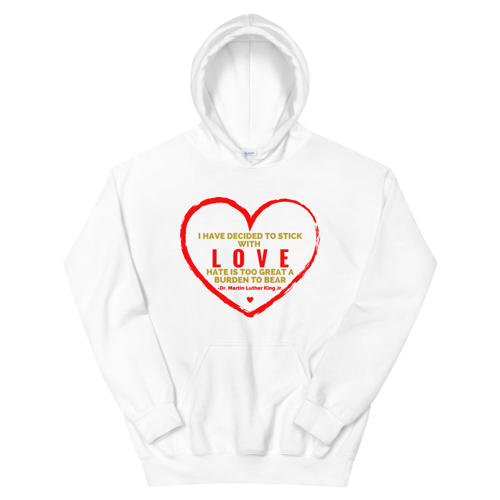 "MLK LOVE" Unisex Hoodie-Hoodies-TAU TRENDY TEES-White-S-Wear-N-Share Apparel